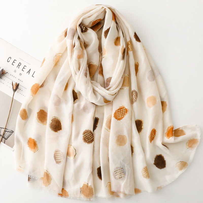 Shawl Wrap Winter - Winter Lurex Glitter Circle Dot Fringe