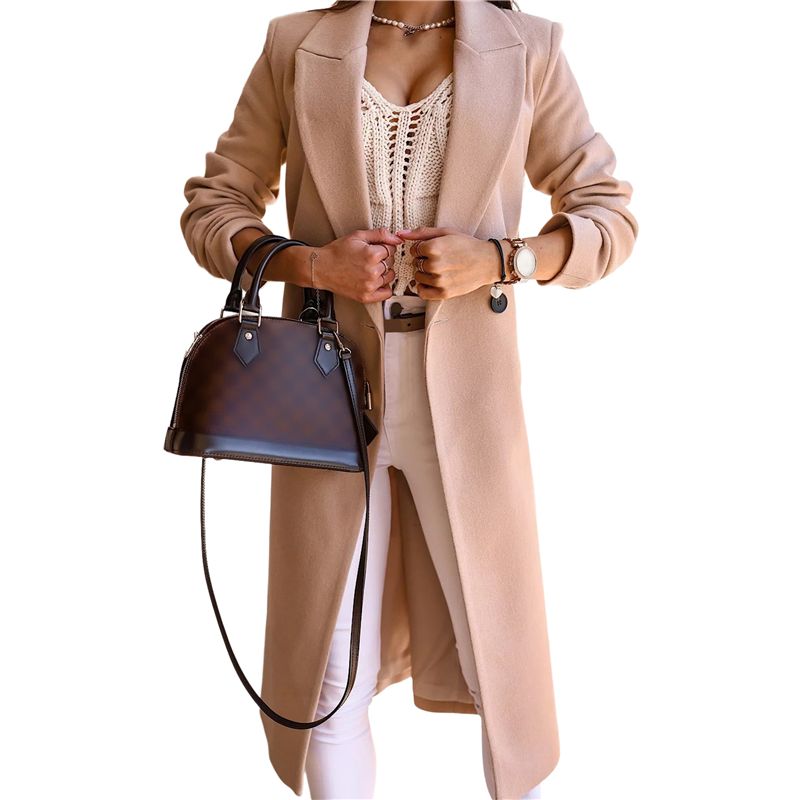 Wool Coat Peacoat - A24F-Women Long Wool Coats For Fall