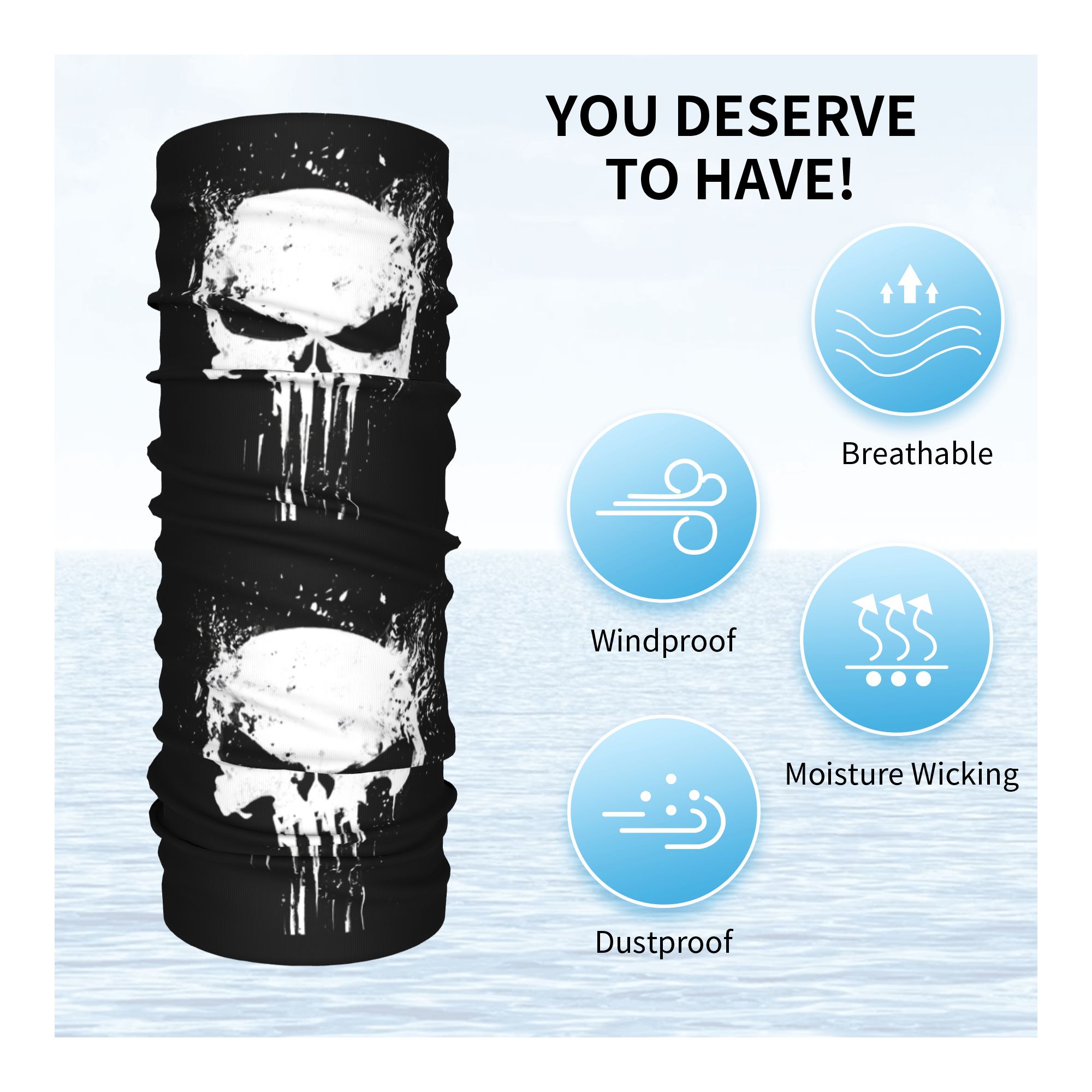 Custom Skeleton Skull Bandana  - Neck Gaiter Fleece incelemesi ve fiyatı