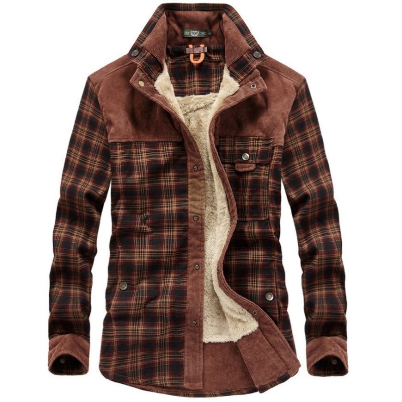 Men's Jackets Winter Windproof - Flannel Shirt Lined incelemesi ve fiyatı