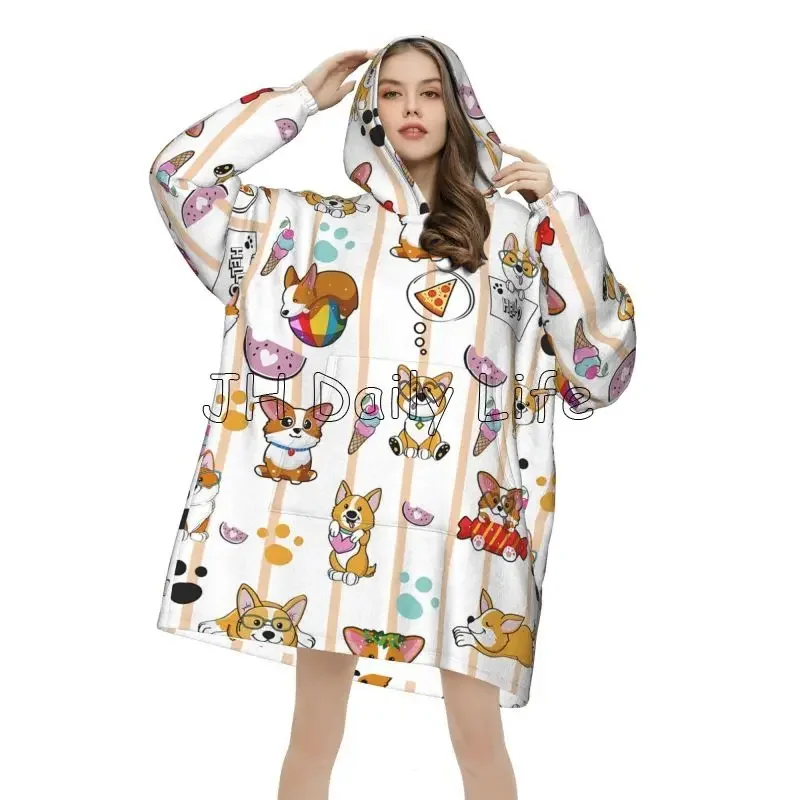 Cute Corgi Dog Wearable Hoodie - Sherpa Hoodie Fleece incelemesi ve fiyatı