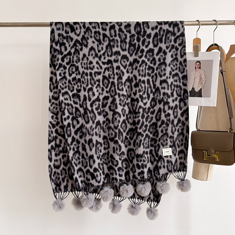 New Luxury Winter Leopard Two- - Shawl Wrap Winter incelemesi ve fiyatı