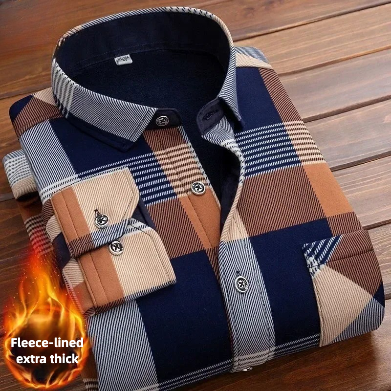 2025 Men's Winter Warm Long Sl - Flannel Shirt Lined incelemesi ve fiyatı