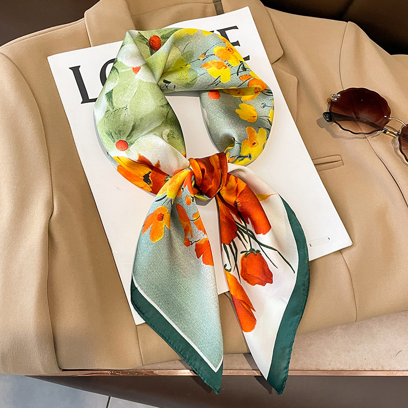 70x70cm Silk Scarf Square For  - Shawl Wrap Winter incelemesi ve fiyatı