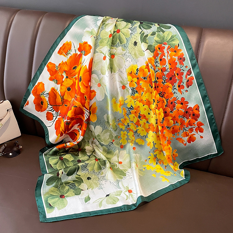 70x70cm Silk Scarf Square For  - Shawl Wrap Winter incelemesi ve fiyatı