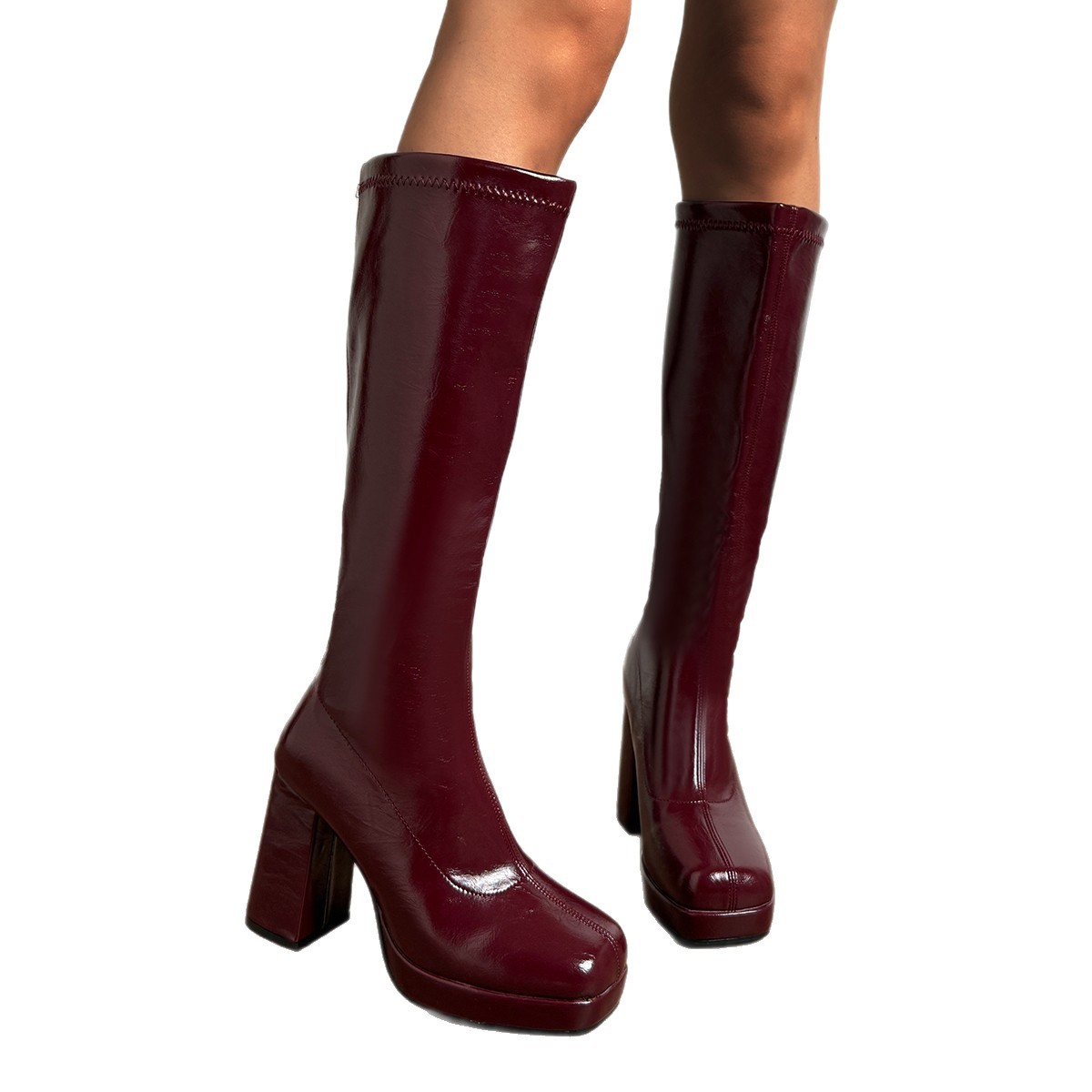 Wine Red Knee High Boots, Knig - Waterproof Winter Boot incelemesi ve fiyatı