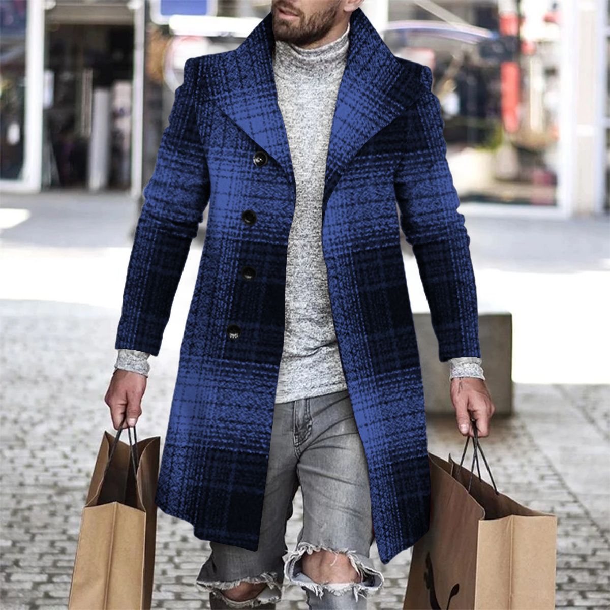 2025 Long Coat Men Mens Wool J - Wool Coat Peacoat incelemesi ve fiyatı