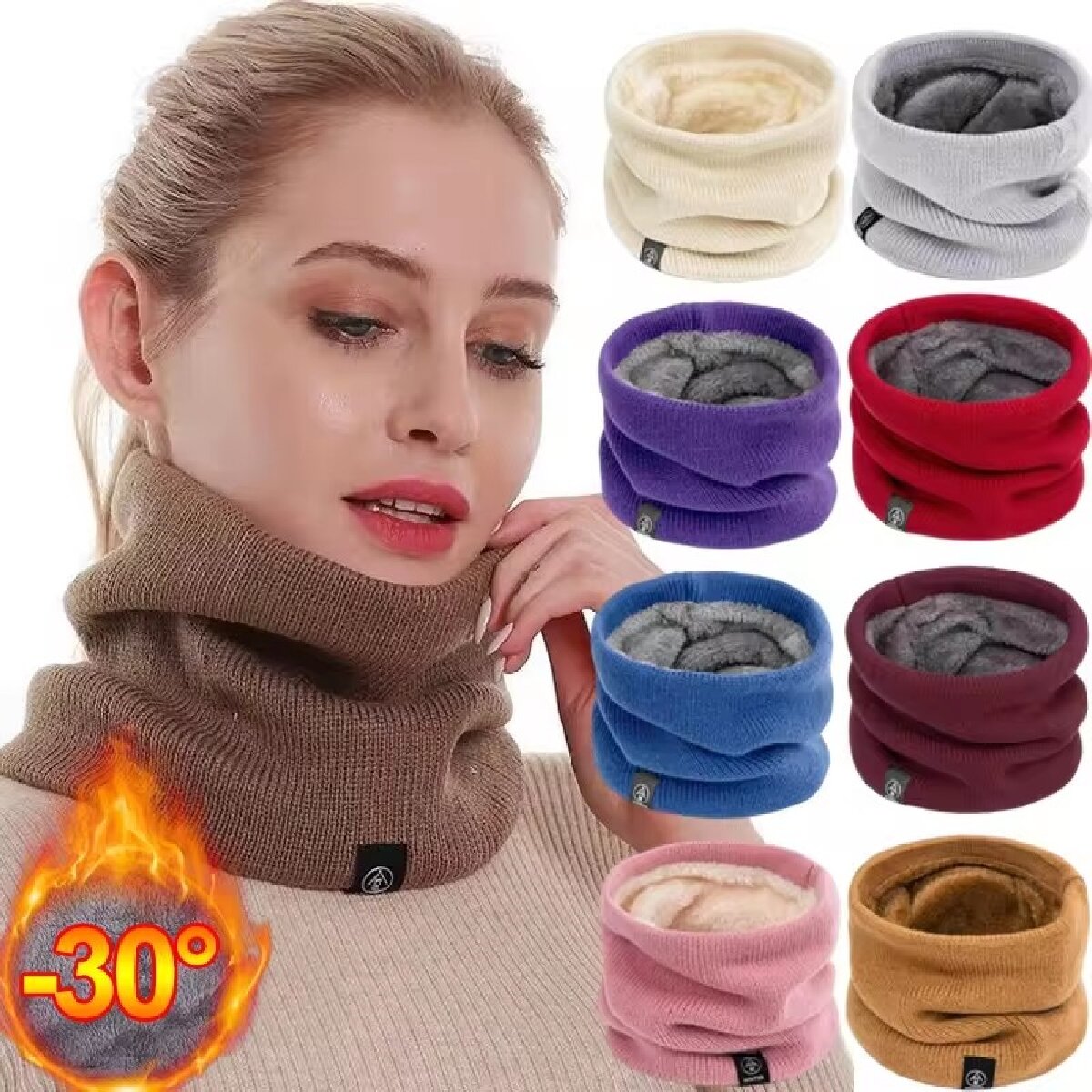 Solid Winter Plush Muffler Woo - Winter Headband Fleece incelemesi ve fiyatı